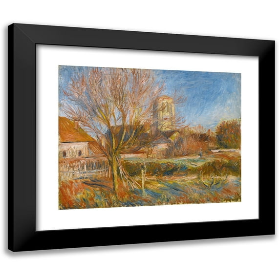 Pierre-Auguste Renoir 18x15 Black Modern Framed Museum Art Print Titled - The Church on Essoyes (About 1890s)