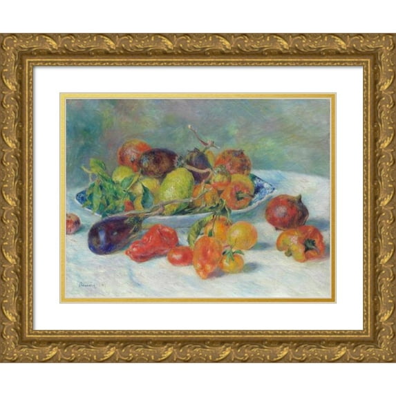 Pierre-Auguste Renoir 18x15 Gold Ornate Wood Frame and Double Matted Museum Art Print Titled - Fruits of the Midi (1881)