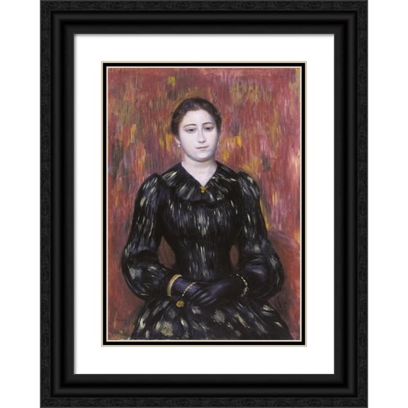 Pierre-Auguste Renoir 18x24 Black Ornate Framed Double Matted Museum Art Print Titled: Portrait of Mme. Paulin