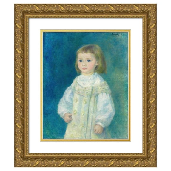 Pierre-Auguste Renoir 20x24 Gold Ornate Framed and Double Matted Museum Art Print Titled - Lucie Berard (Child in White) (1883)