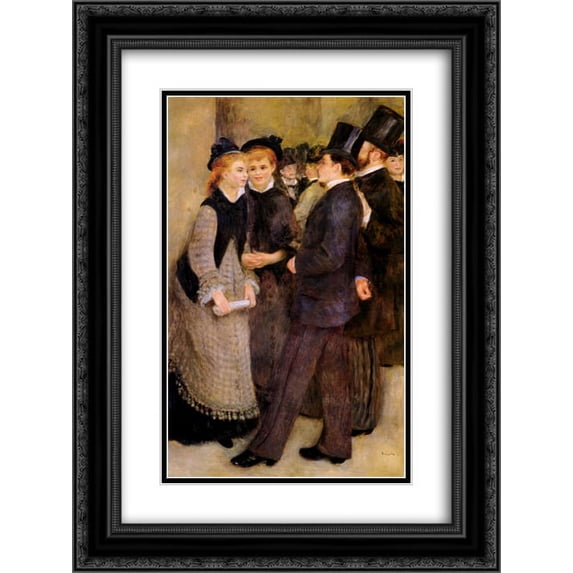 Pierre Auguste Renoir 2x Matted 18x24 Black Ornate Framed Art Print 'Leaving the Conservatoire'