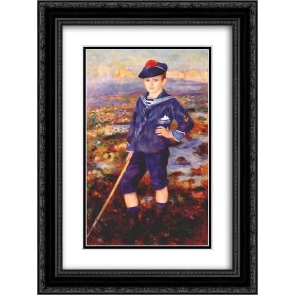 Pierre Auguste Renoir 2x Matted 18x24 Black Ornate Framed Art Print 'Sailor Boy (Portrait of Robert Nunes)'