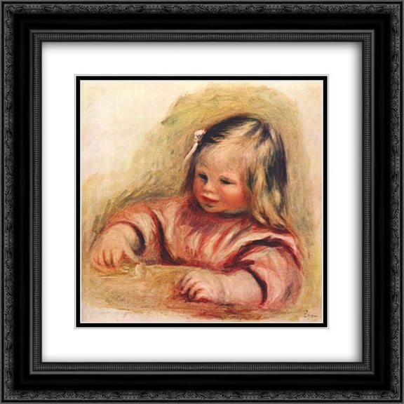 Pierre Auguste Renoir 2x Matted 20x20 Black Ornate Framed Art Print 'Coco'