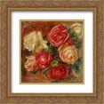 thumbnail image 1 of Pierre Auguste Renoir 2x Matted 20x20 Gold Ornate Framed Art Print 'Bouquet of Flowers', 1 of 2