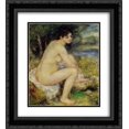 thumbnail image 1 of Pierre Auguste Renoir 2x Matted 20x24 Black Ornate Framed Art Print 'Seated Bather', 1 of 2