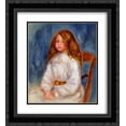 thumbnail image 1 of Pierre Auguste Renoir 2x Matted 20x24 Black Ornate Framed Art Print 'Seated Little Girl with a Blue Background', 1 of 2