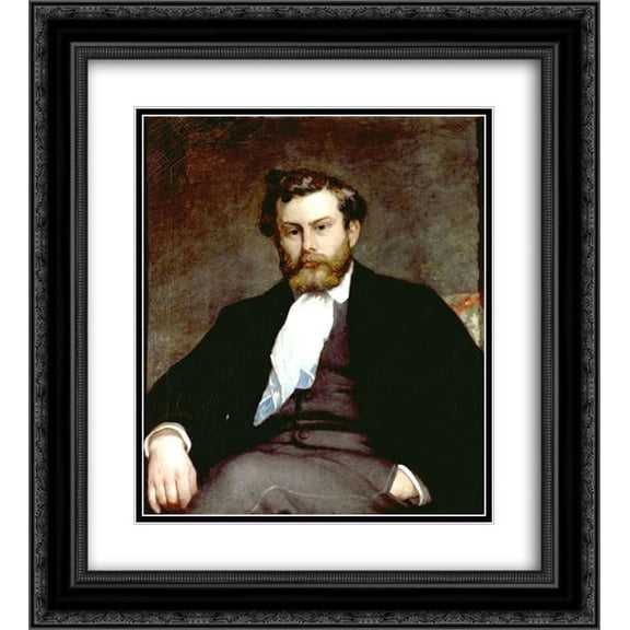 Pierre Auguste Renoir 2x Matted 20x24 Black Ornate Framed Art Print 'The Painter Alfred Sisley'