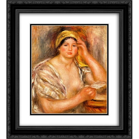 Pierre Auguste Renoir 2x Matted 20x24 Black Ornate Framed Art Print 'Woman with a Yellow Turban'