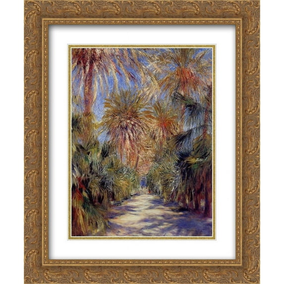 Pierre Auguste Renoir 2x Matted 20x24 Gold Ornate Framed Art Print 'Algiers, the Garden of Essai'