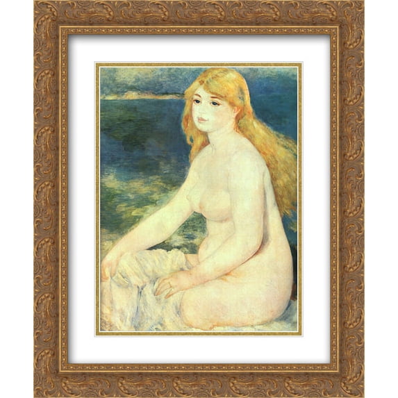 Pierre Auguste Renoir 2x Matted 20x24 Gold Ornate Framed Art Print 'Blond Bather'