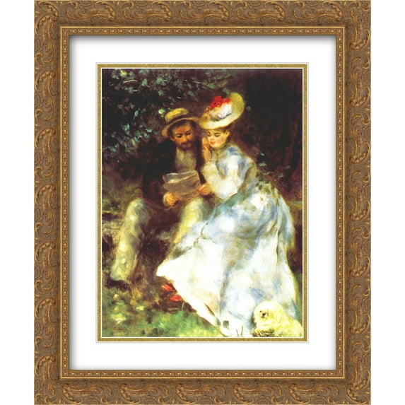 Pierre Auguste Renoir 2x Matted 20x24 Gold Ornate Framed Art Print 'Confidences'