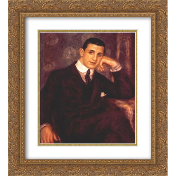 Pierre Auguste Renoir 2x Matted 20x24 Gold Ornate Framed Art Print 'Portrait of Henry Bernstein'