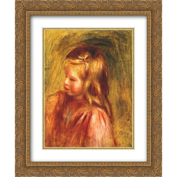 Pierre Auguste Renoir 2x Matted 20x24 Gold Ornate Framed Art Print 'Portrait of coco'
