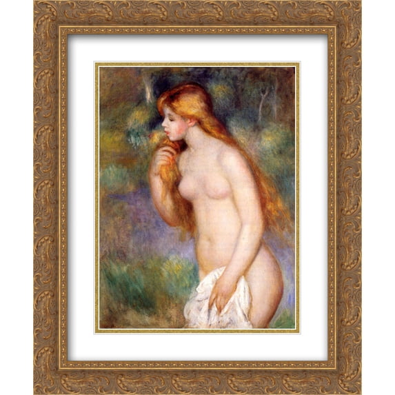 Pierre Auguste Renoir 2x Matted 20x24 Gold Ornate Framed Art Print 'Standing Bather'