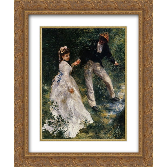 Pierre Auguste Renoir 2x Matted 20x24 Gold Ornate Framed Art Print 'The Promenade'