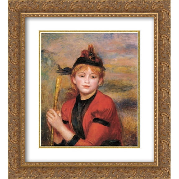 Pierre Auguste Renoir 2x Matted 20x24 Gold Ornate Framed Art Print 'The Rambler'