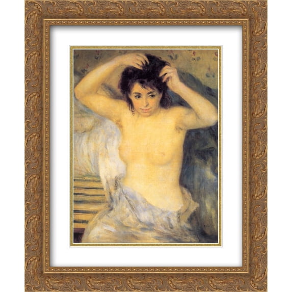 Pierre Auguste Renoir 2x Matted 20x24 Gold Ornate Framed Art Print 'Torso: Before the Bath'