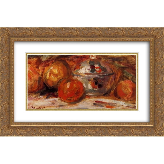 Pierre Auguste Renoir 2x Matted 24x16 Gold Ornate Framed Art Print 'Still Life'