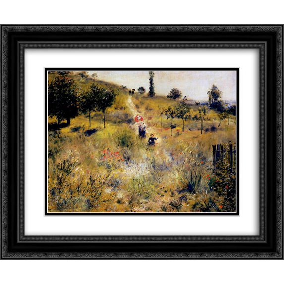 Pierre Auguste Renoir 2x Matted 24x20 Black Ornate Framed Art Print 'Path Leading through Tall Grass'