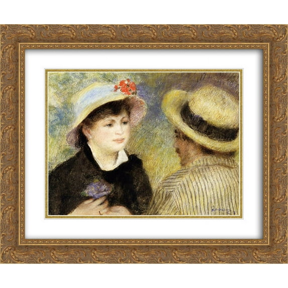 Pierre Auguste Renoir 2x Matted 24x20 Gold Ornate Framed Art Print 'Boating Couple (Aline Charigot and Renoir)'