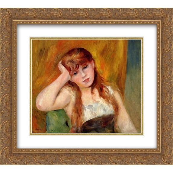 Pierre Auguste Renoir 2x Matted 24x20 Gold Ornate Framed Art Print 'Young Blond Woman'