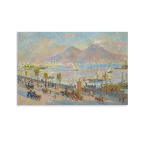 Pierre Auguste Renoir Bay of Naples Picture Print Wall Art Poster Painting Canvas Posters Artworks Gift Room Aesthetic 12x18inch(30x45cm)