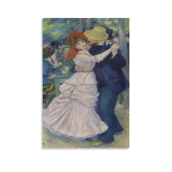 Pierre Auguste Renoir Dance at Bougival Painting Art Poster Posters Wall Art Painting Canvas Gift Living Room Prints Bedroom Decor Poster Artworks 20x30inch(50x75cm)
