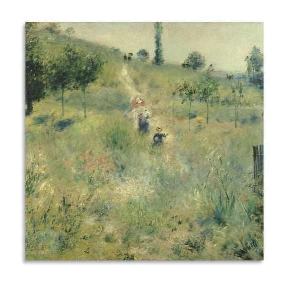 Pierre Auguste Renoir Path Leading Through Tall Grass Canvas Poster Wall Art Picture Prints Hanging Photo Gift Decor Home Posters Artworks 16x16inch(40x40cm)