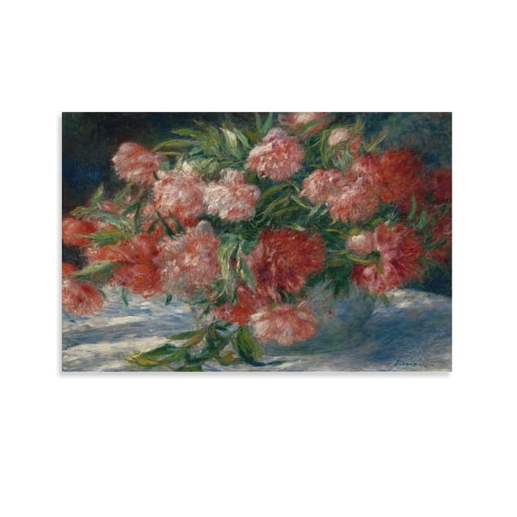 Pierre Auguste Renoir Peonies Canvas Art Poster and Wall Art Picture Print Modern Family bedroom Decor Posters 24x36inch(60x90cm)