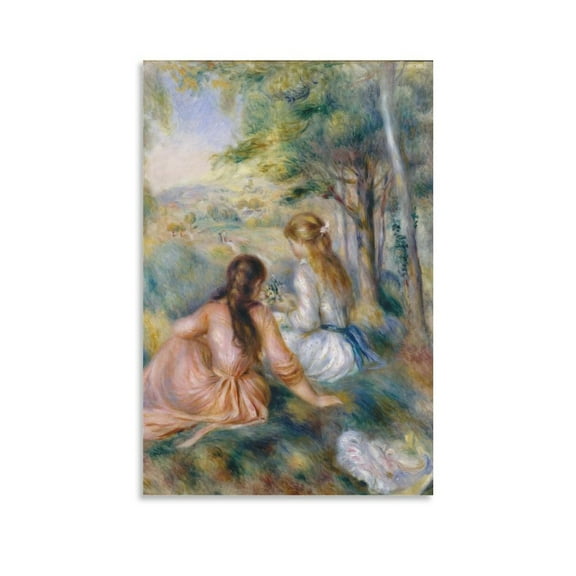 Pierre Auguste Renoir Renoir In The Meadow Painting Art Poster Art Poster Canvas Painting Decor Wall Print Photo Gifts Home Modern Decorative Posters 12x18inch(30x45cm)
