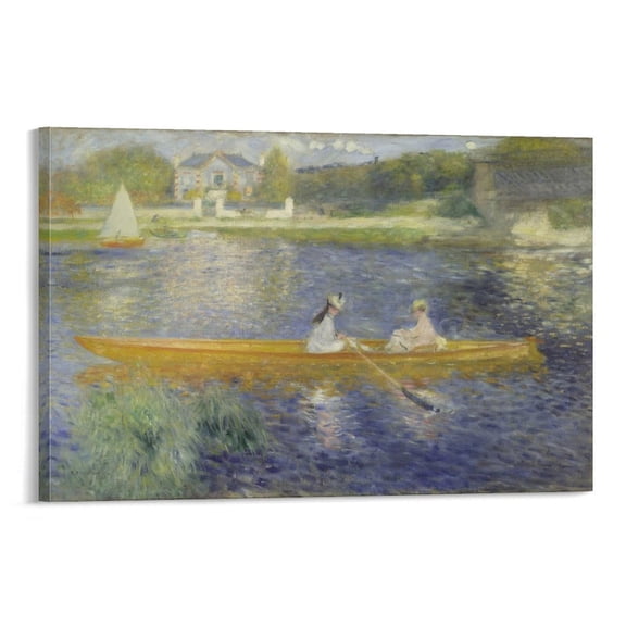 Pierre Auguste Renoir The Skiff Picture Print Wall Art Poster Painting Canvas Posters Artworks Gift Room Aesthetic 16x24inch(40x60cm)
