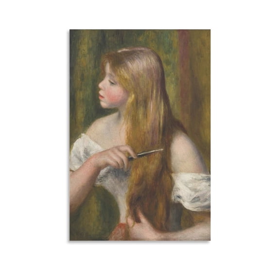 Pierre Auguste Renoir Young Girl with Red Hair Art Poster Picture Print Wall Art Poster Painting Canvas Posters Artworks Gift Room Aesthetic 12x18inch(30x45cm)