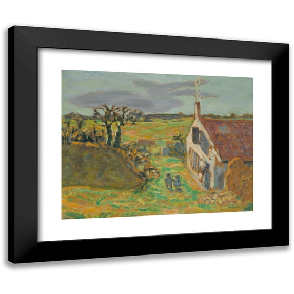 Pierre Bonnard 14x12 Black Modern Framed Museum Art Print Titled - The Two Children, Vernouillet (1909)