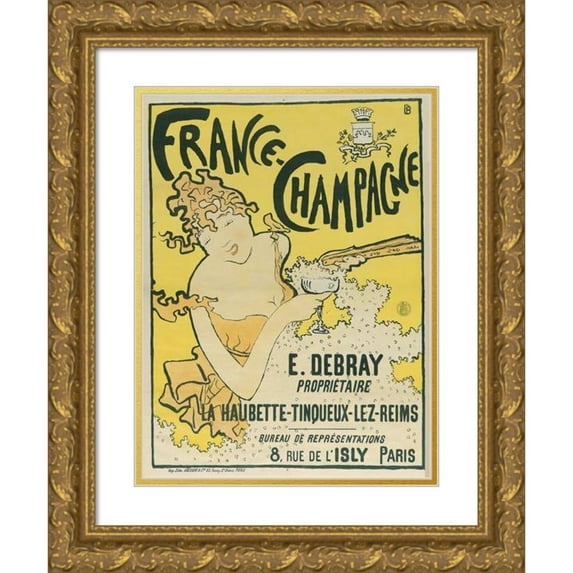 Pierre Bonnard 15x18 Gold Ornate Wood Frame and Double Matted Museum Art Print Titled - France-Champagne (1889-1891)