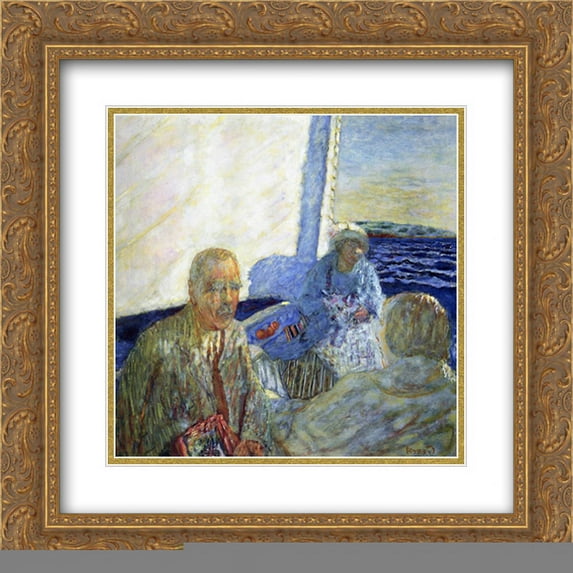 Pierre Bonnard 2x Matted 20x20 Gold Ornate Framed Art Print 'At Sea'