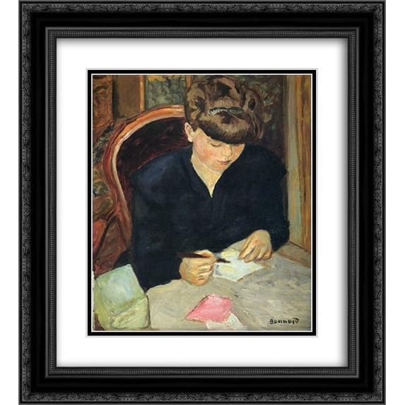 Pierre Bonnard 2x Matted 20x22 Black Ornate Framed Art Print 'The Letter'