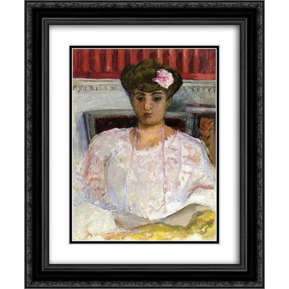 Pierre Bonnard 2x Matted 20x24 Black Ornate Framed Art Print 'Misia with a Pink Corsage'
