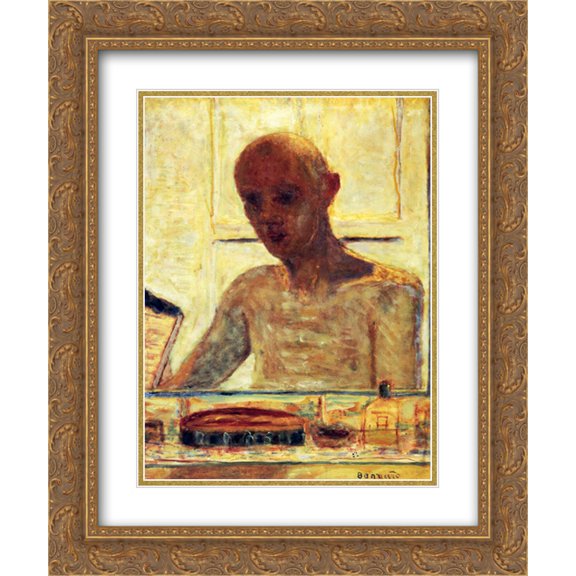 Pierre Bonnard 2x Matted 20x24 Gold Ornate Framed Art Print 'Self Portrait in a Shaving Mirror'