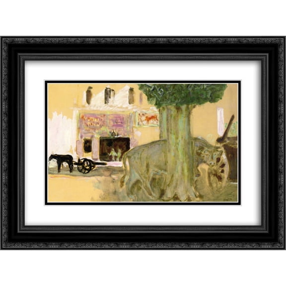 Pierre Bonnard 2x Matted 24x18 Black Ornate Framed Art Print 'Cow behind a Tree'