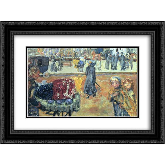 Pierre Bonnard 2x Matted 24x18 Black Ornate Framed Art Print 'Evening in Paris'