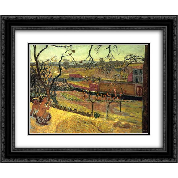 Pierre Bonnard 2x Matted 24x20 Black Ornate Framed Art Print 'Early Spring (Little Fauns)'