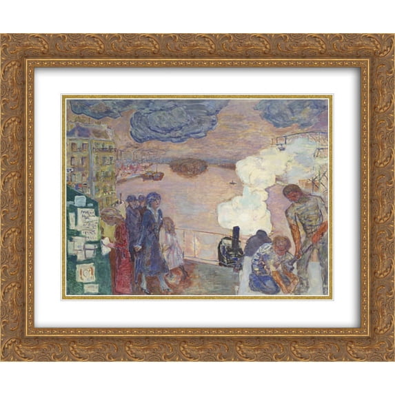 Pierre Bonnard 2x Matted 24x20 Gold Ornate Framed Art Print 'Workers'