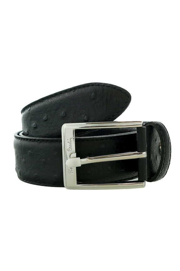 Black Embossed Classic D-Ring Adjustable Buckle Belt Adjustable Mens Belt-36 for Mens