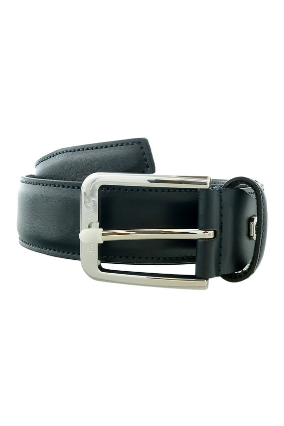 Blue Smooth Classic Silver D-Ring Adjustable Belt Adjustable Mens Belt-34 for Mens