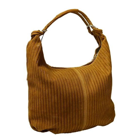 Pierre Cardin Brown Leather Large Hobo Relaxed Suede Shoulder Bag for Womens