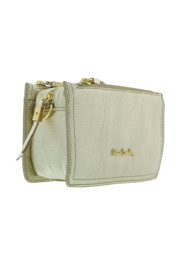 Gold Leather Small Structured Square Crossbody Bag for womens