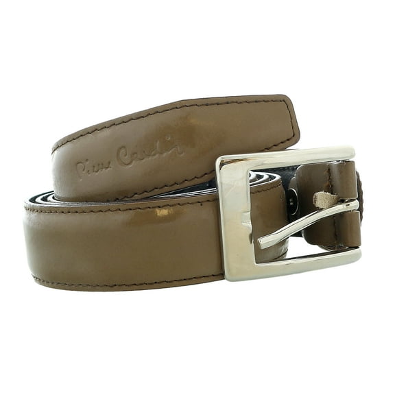 Pierre Cardin Shiny Taupe Classic Silver D-Ring Adjustable Belt Adjustable Mens Belt-30 for Mens