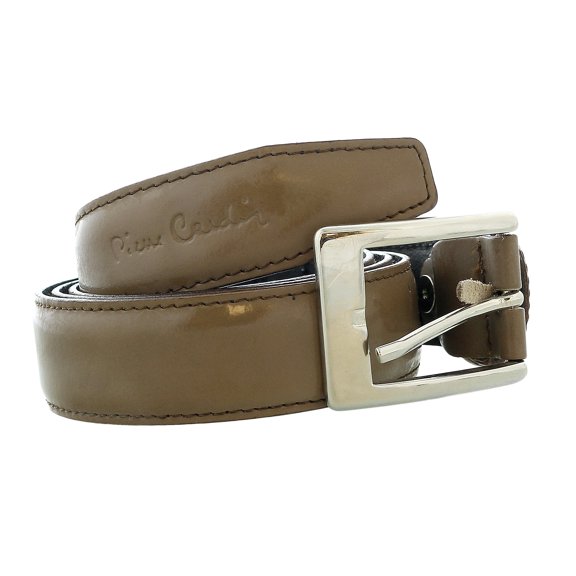 Pierre Cardin Shiny Taupe Classic Silver D-Ring Adjustable Belt Adjustable Mens Belt-40 for Mens
