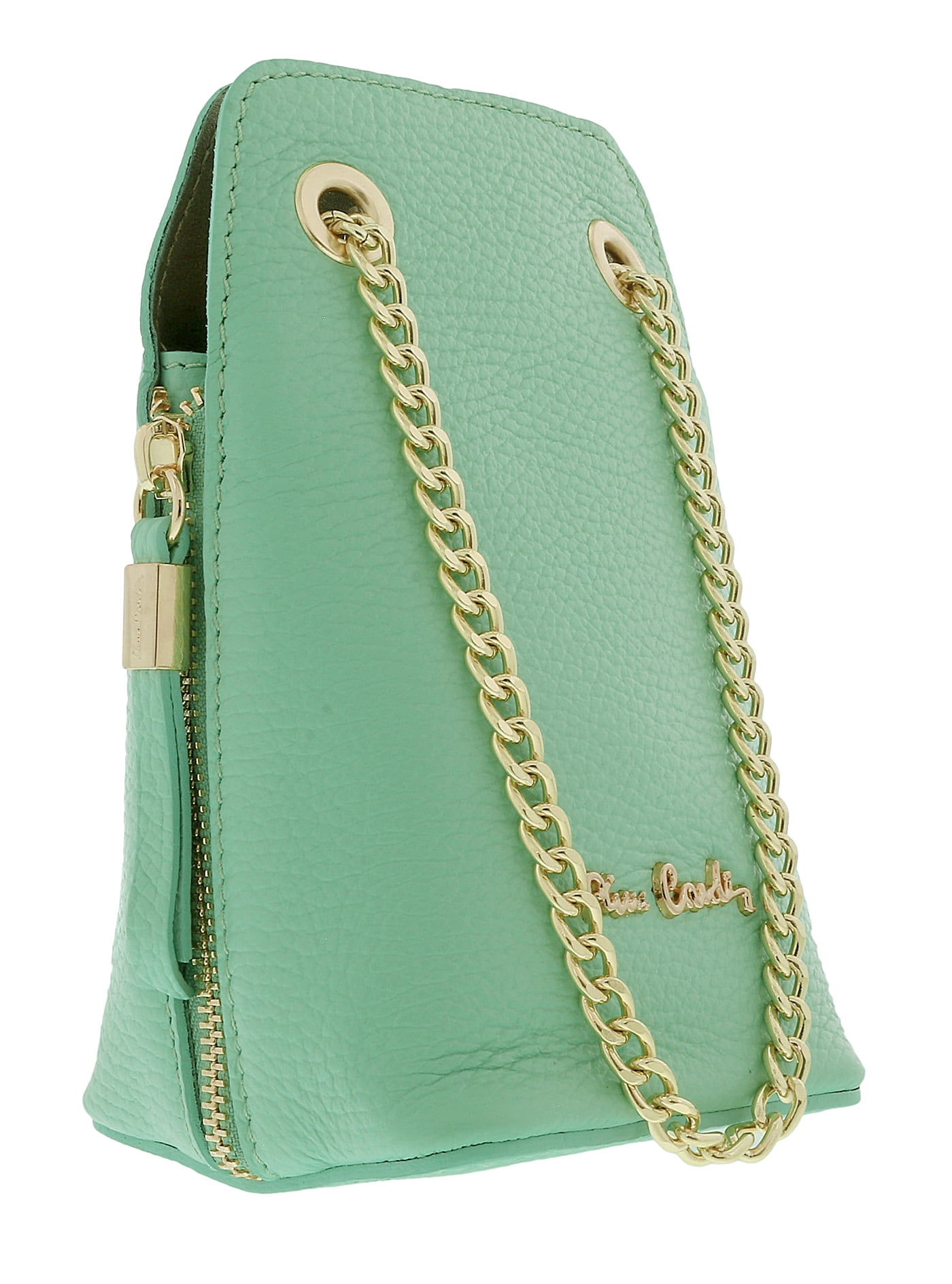Pierre Cardin Tiffany Leather Curved Structured Chain Crossbody Bag for womens Walmart