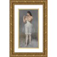 thumbnail image 1 of Pierre Carrier-Belleuse 9x14 Gold Ornate Wood Frame and Double Matted Museum Art Print Titled - Ballerina Adjusting Her Shoulder Strap (1899), 1 of 4